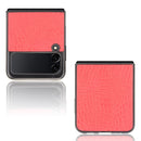 For Samsung Galaxy Z Flip3 5G Shockproof Crocodile Texture PC + PU Case(Red)