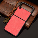 For Samsung Galaxy Z Flip3 5G Shockproof Crocodile Texture PC + PU Case(Red)