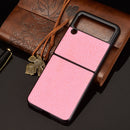 For Samsung Galaxy Z Flip3 5G Shockproof Crocodile Texture PC + PU Case(Pink)