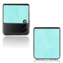 For Samsung Galaxy Z Flip3 5G Shockproof Crocodile Texture PC + PU Case(Light Green)