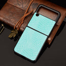 For Samsung Galaxy Z Flip3 5G Shockproof Crocodile Texture PC + PU Case(Light Green)