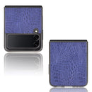 For Samsung Galaxy Z Flip3 5G Shockproof Crocodile Texture PC + PU Case(Blue)