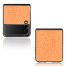 For Samsung Galaxy Z Flip3 5G Shockproof Crocodile Texture PC + PU Case(Orange)