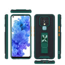 For Tecno Camon 16 Dual-color Skin Feel TPU + PC Magnetic Shockproof Case with Invisible Holder(Dark Green)