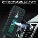 For Tecno Camon 16 Dual-color Skin Feel TPU + PC Magnetic Shockproof Case with Invisible Holder(Dark Green)
