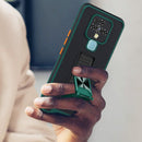 For Tecno Camon 16 Dual-color Skin Feel TPU + PC Magnetic Shockproof Case with Invisible Holder(Dark Green)