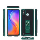 For Tecno Spark 6 Go Dual-color Skin Feel TPU + PC Magnetic Shockproof Case with Invisible Holder(Green)