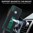 For Tecno Spark 6 Go Dual-color Skin Feel TPU + PC Magnetic Shockproof Case with Invisible Holder(Green)