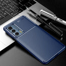 For Motorola Moto Edge 20 Pro Carbon Fiber Texture Shockproof TPU Case(Blue)