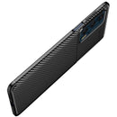 For Motorola Moto Edge 20 Pro Carbon Fiber Texture Shockproof TPU Case(Blue)
