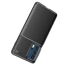 For Motorola Moto Edge 20 Pro Carbon Fiber Texture Shockproof TPU Case(Blue)