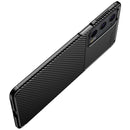 For Motorola Moto Edge 20 Carbon Fiber Texture Shockproof TPU Case(Black)