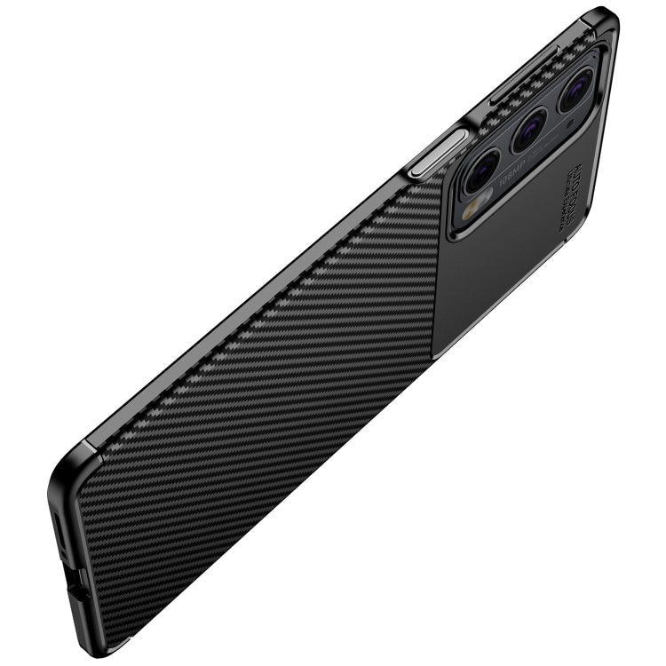 For Motorola Moto Edge 20 Carbon Fiber Texture Shockproof TPU Case(Black)