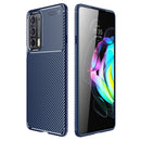 For Motorola Moto Edge 20 Carbon Fiber Texture Shockproof TPU Case(Blue)