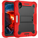 Silicone + PC Shockproof Protective Tablet Case with Holder For iPad mini 6(Red + Black)