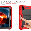 Silicone + PC Shockproof Protective Tablet Case with Holder For iPad mini 6(Red + Black)