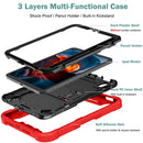 Silicone + PC Shockproof Protective Tablet Case with Holder For iPad mini 6(Red + Black)