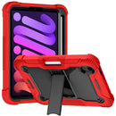 Silicone + PC Shockproof Protective Tablet Case with Holder For iPad mini 6(Red + Black)