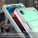 Silicone + PC Shockproof Protective Tablet Case with Holder For iPad mini 6(Gray + Green)