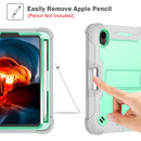Silicone + PC Shockproof Protective Tablet Case with Holder For iPad mini 6(Gray + Green)