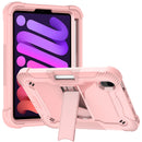 Silicone + PC Shockproof Protective Tablet Case with Holder For iPad mini 6(Rose Gold)