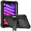 Silicone + PC Shockproof Protective Tablet Case with Holder For iPad mini 6(Black)