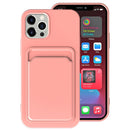 For iPhone 13 TPU + Flannel Lining Shockproof Case with Card Slots(Light Pink)