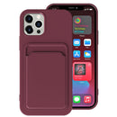 For iPhone 13 Pro TPU + Flannel Lining Shockproof Case with Card Slots (Dark Purple)