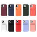 For iPhone 13 Pro TPU + Flannel Lining Shockproof Case with Card Slots (Pink Orange)