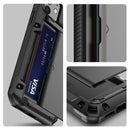 Shockproof Heavy Duty Armor Protective Case with Slide Multi-Card Slot For iPhone 13 Pro Max(Blue)