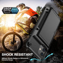 Shockproof Heavy Duty Armor Protective Case with Slide Multi-Card Slot For iPhone 13 Pro Max(Blue)