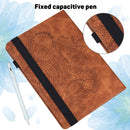 For Xiaomi Pad 5 Pro / Pad 5 Peacock Embossed Pattern TPU + PU Horizontal Flip Leather Case with Holder & Card Slots & Wallet & Sleep / Wake-up Function(Brown)