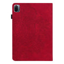 For Xiaomi Pad 5 Pro / Pad 5 Peacock Embossed Pattern TPU + PU Horizontal Flip Leather Case with Holder & Card Slots & Wallet & Sleep / Wake-up Function(Red)