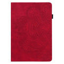 For Xiaomi Pad 5 Pro / Pad 5 Peacock Embossed Pattern TPU + PU Horizontal Flip Leather Case with Holder & Card Slots & Wallet & Sleep / Wake-up Function(Red)