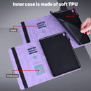 For Xiaomi Pad 5 Pro / Pad 5 Peacock Embossed Pattern TPU + PU Horizontal Flip Leather Case with Holder & Card Slots & Wallet & Sleep / Wake-up Function(Purple)