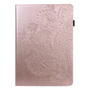 For Xiaomi Pad 5 Pro / Pad 5 Peacock Embossed Pattern TPU + PU Horizontal Flip Leather Case with Holder & Card Slots & Wallet & Sleep / Wake-up Function(Rose Gold)