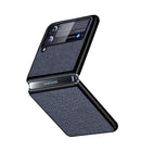 For Samsung Galaxy Z Flip3 5G Sea Sand Cloth Texture Shockproof PC+ TPU Protective Case(Blue)