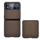 For Samsung Galaxy Z Flip3 5G Sea Sand Cloth Texture Shockproof PC+ TPU Protective Case(Brown)