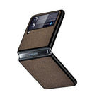 For Samsung Galaxy Z Flip3 5G Sea Sand Cloth Texture Shockproof PC+ TPU Protective Case(Brown)
