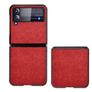 For Samsung Galaxy Z Flip3 5G Sea Sand Cloth Texture Shockproof PC+ TPU Protective Case(Red)
