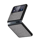 For Samsung Galaxy Z Flip3 5G Sea Sand Cloth Texture Shockproof PC+ TPU Protective Case(Grey)
