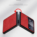 For Samsung Galaxy Z Flip3 5G Sea Sand Cloth Texture Shockproof PC+ TPU Protective Case(Red)