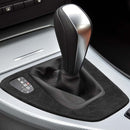 Car Suede Wrap Gear Panel Decorative Sticker for BMW 3 Series 2005-2012, Left Drive(Black Grey)
