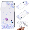 Coloured Drawing Pattern Transparent TPU Protective Case For iPhone 13 mini(Flower Butterfly)