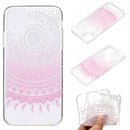 Coloured Drawing Pattern Transparent TPU Protective Case For iPhone 13 mini(Pink Flower)