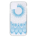 Coloured Drawing Pattern Transparent TPU Protective Case For iPhone 13 mini(Blue Flower)