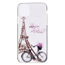 Coloured Drawing Pattern Transparent TPU Protective Case For iPhone 13(Tower Bicycle)