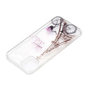 Coloured Drawing Pattern Transparent TPU Protective Case For iPhone 13(Tower Bicycle)