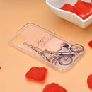 Coloured Drawing Pattern Transparent TPU Protective Case For iPhone 13(Tower Bicycle)