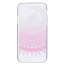 Coloured Drawing Pattern Transparent TPU Protective Case For iPhone 13(Pink Flower)
